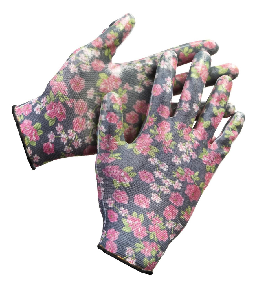 GRINDA L-XL, чёрные, прозрачное нитриловое покрытие, садовые перчатки (11297-XL)  #1