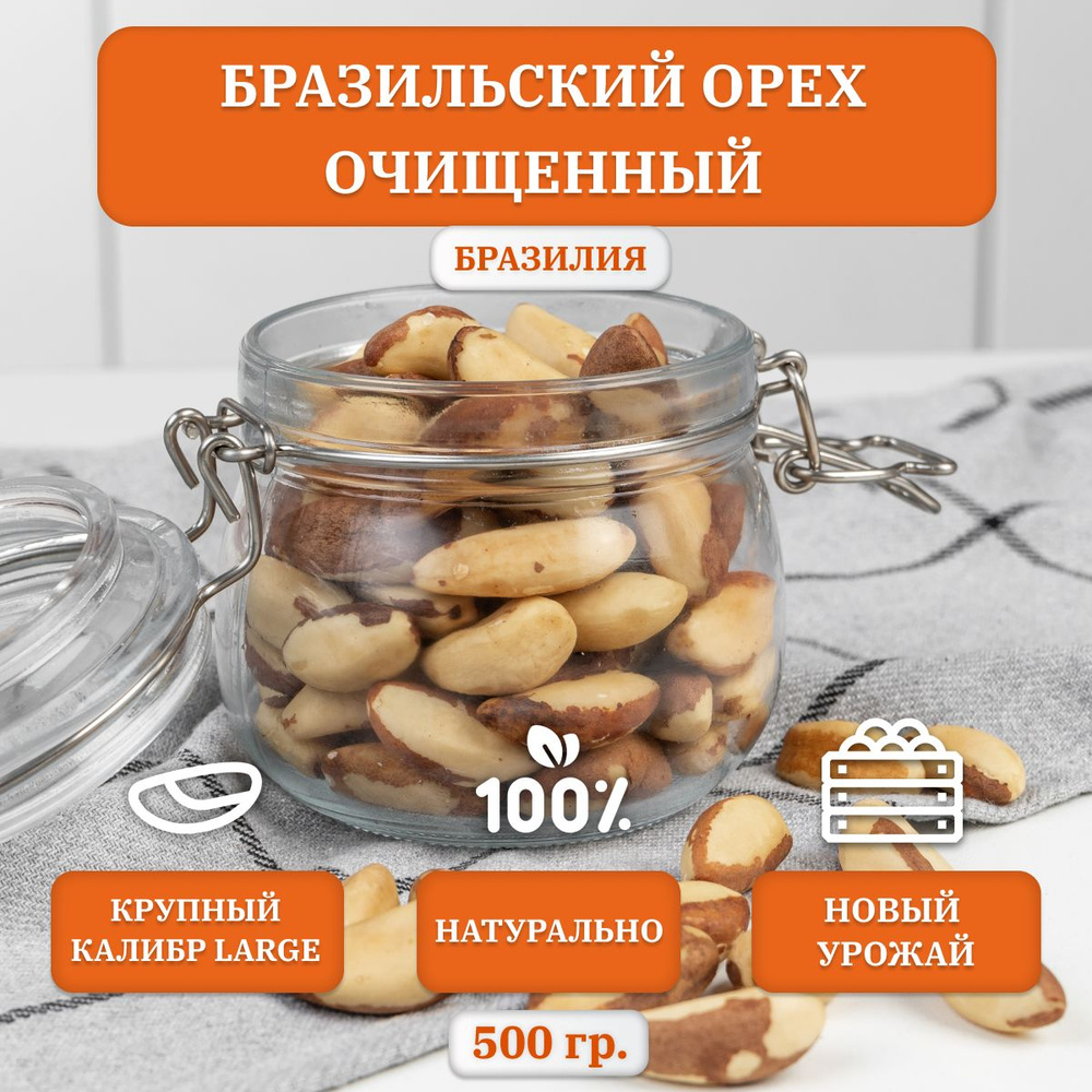 Бразильский орех обжаренный, крупный калибр LARGE, Premium, 500 гр. -  купить с доставкой по выгодным ценам в интернет-магазине OZON (648652696)