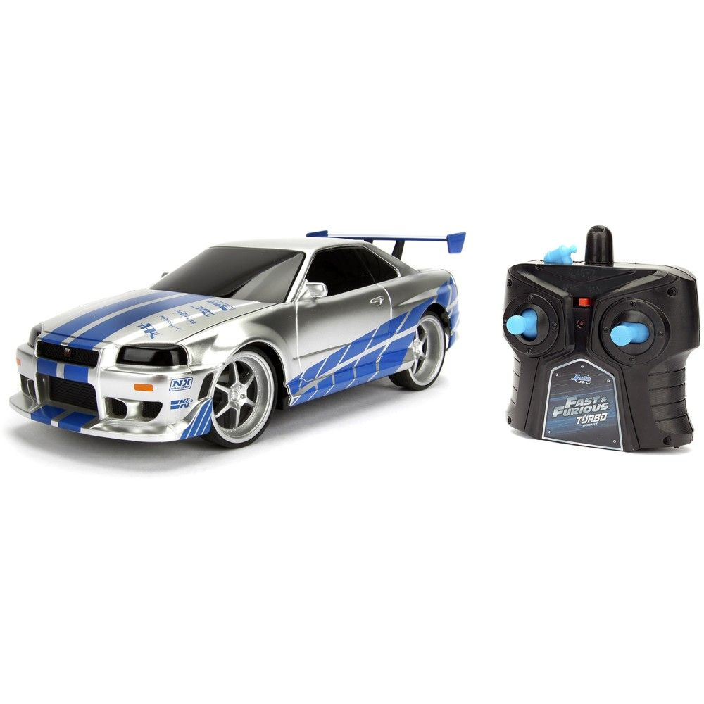 Модель машинки на Р/У Jada Toys Fast & Furious Brian s 2002 Nissan Skyline  GT-R (BNR34) R/C (Candy Silver) (1:24) 99371 - купить с доставкой по  выгодным ценам в интернет-магазине OZON (1428328483)