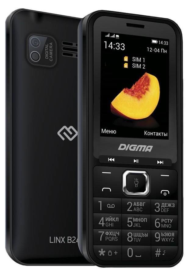 Мобильный телефон Digma LINX B241 32Mb черный, черный - купить по ...