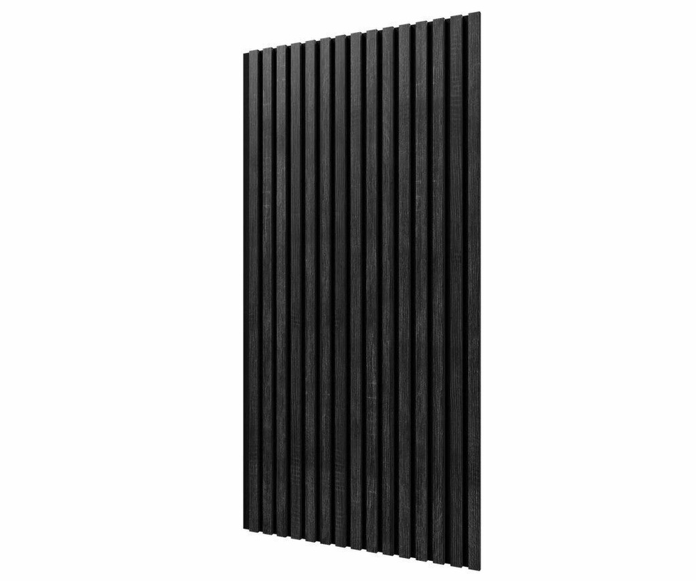 Акустическая стеновая панель 1200х600х19мм, рейки МДФ цвет - дуб графит, черный войлок. Cosca Decor  #1