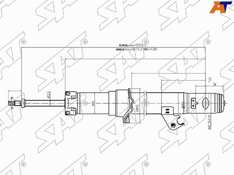 Стойка передняя Mazda 323 98-03 / Familia 98-08 (Справа)