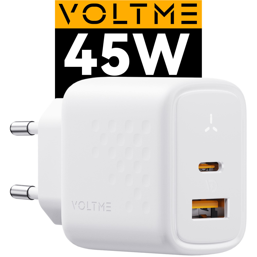 Сетевое зарядное устройство VOLTME Revo 30 Duo CA_2_USB Type-C, 45 Вт, USB  3.0 Type-A, USB Type-C, GaN, Power Delivery - купить по выгодной цене в  интернет-магазине OZON (1101629973)