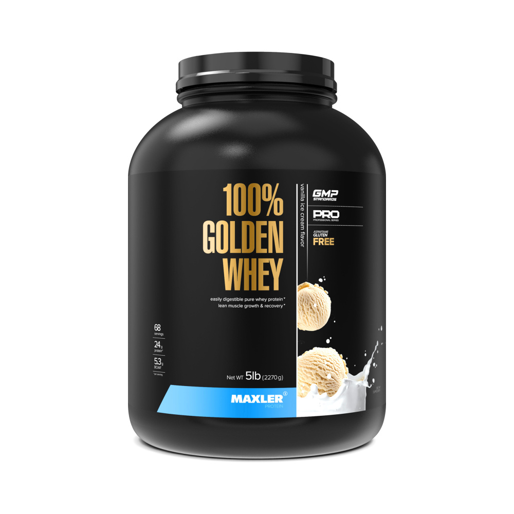 Протеин сывороточный Maxler 100% GOLDEN WHEY 2270г Ванильное мороженое  #1