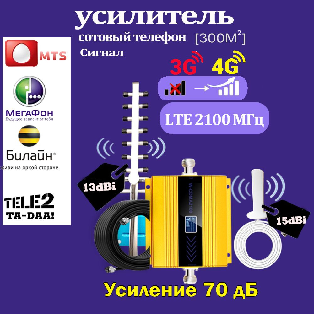 Усилитель сотовой связи и интернета 2G/3G/4G GSM UMTS LTE Повторитель ...