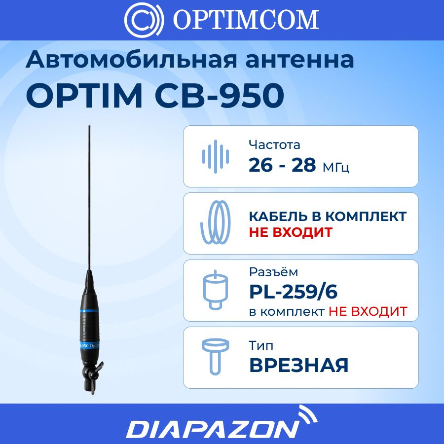 Антенна автомобильная врезная Optim CB-950 #1