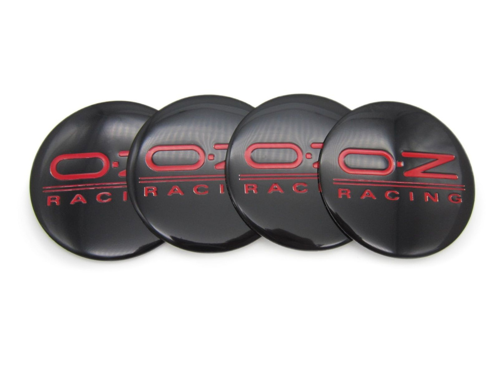 Наклейки на диски и колпаки OZ Racing black/red 45 мм #1