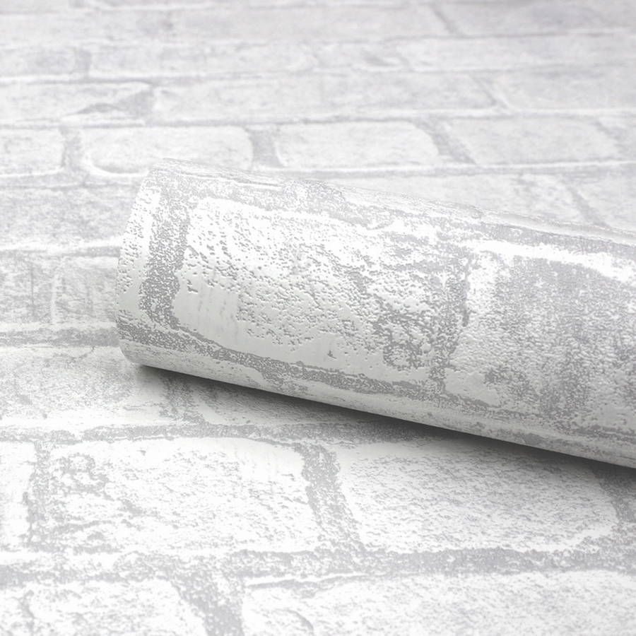 Обои виниловые Rally кирпич светло-серый горячего тиснения, метровые ...