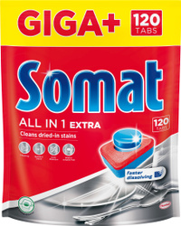Таблетки для посудомоечной машины Somat All in 1 Extra, 120 шт
