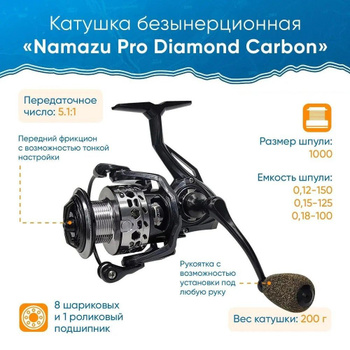 Катушка безынерционная Namazu Carbon CB3000WL, 3+1 подш., пласт