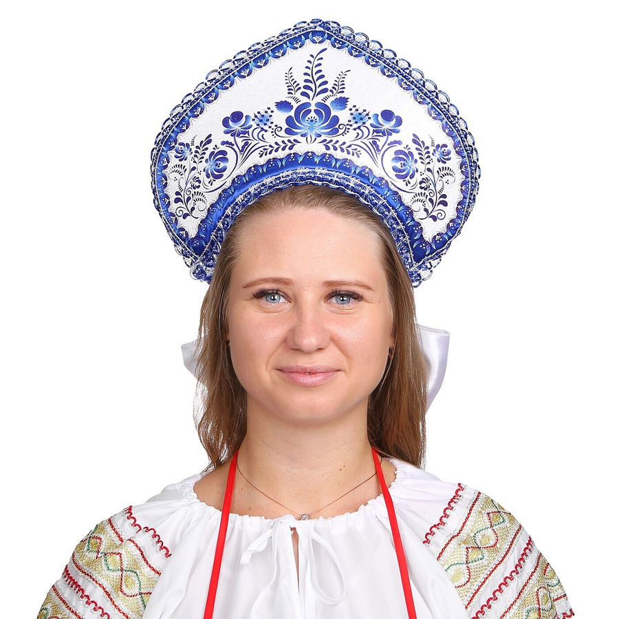 Как надеть кокошник. Кокошник. кокошник синий. кокошник голубой. кокошник для детей.