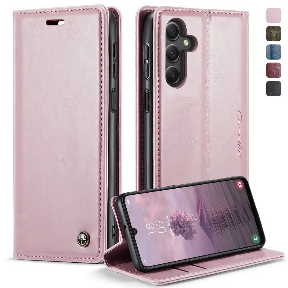 Caseme Кожаный книжка чехол для Samsung Galaxy A24 4G / Самсунг A24 4G с визитницей из экокожи, 4 г, 4 г