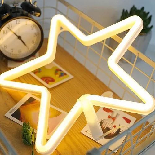 Звездообразная неоновая светодиодная лампа, USB ночник для декора стен гостиной, домашней вечеринки