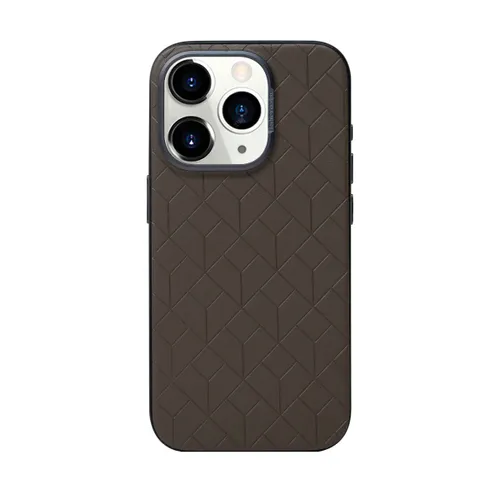 Чехол кожаный для iPhone 15 Pro (6.1") Bucksuiti SNAP Geo табачный