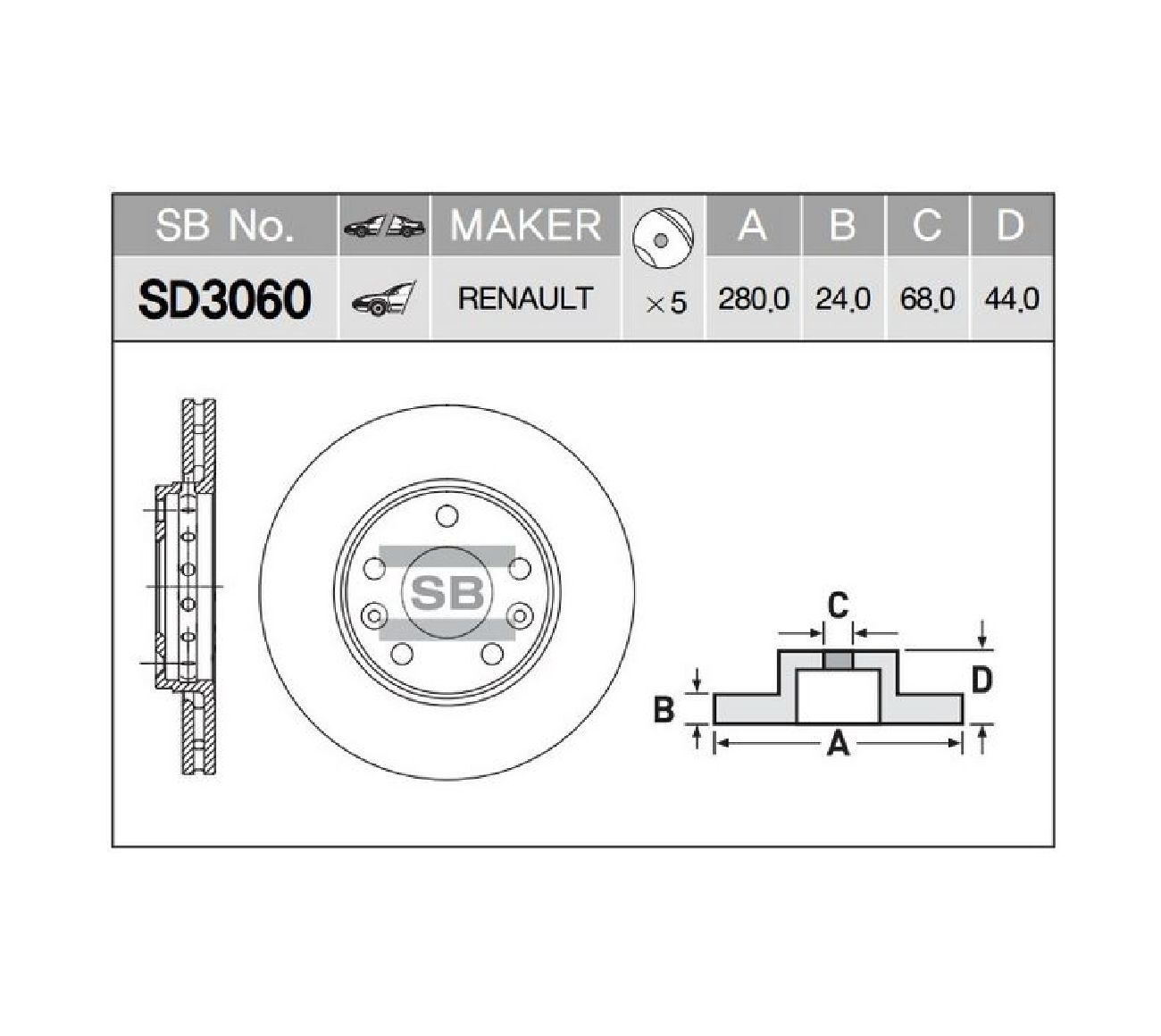 Диск тормозной SD3060