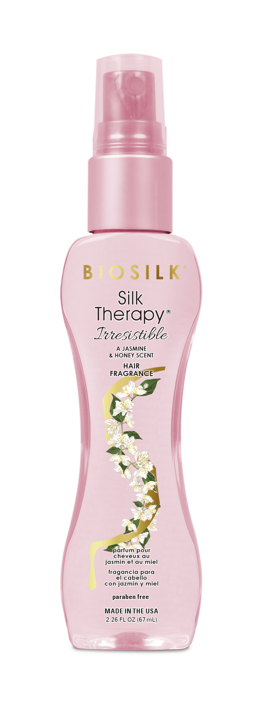 BIOSILK Парфюмированный спрей для волос (вуаль) с ароматом жасмина и меда Silk Therapy Irresistible hair fragrance, 67 мл.