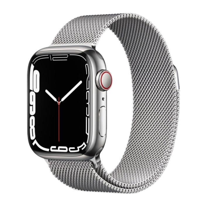 Apple watch Series 7 GPS + Cellular 45мм Stainless Steel Case with Milanese loop. Apple IWATCH 7 45mm. Ремешок для апплеватч 7. Apple watch Series 7 45mm. Смарт часы apple 8 45mm