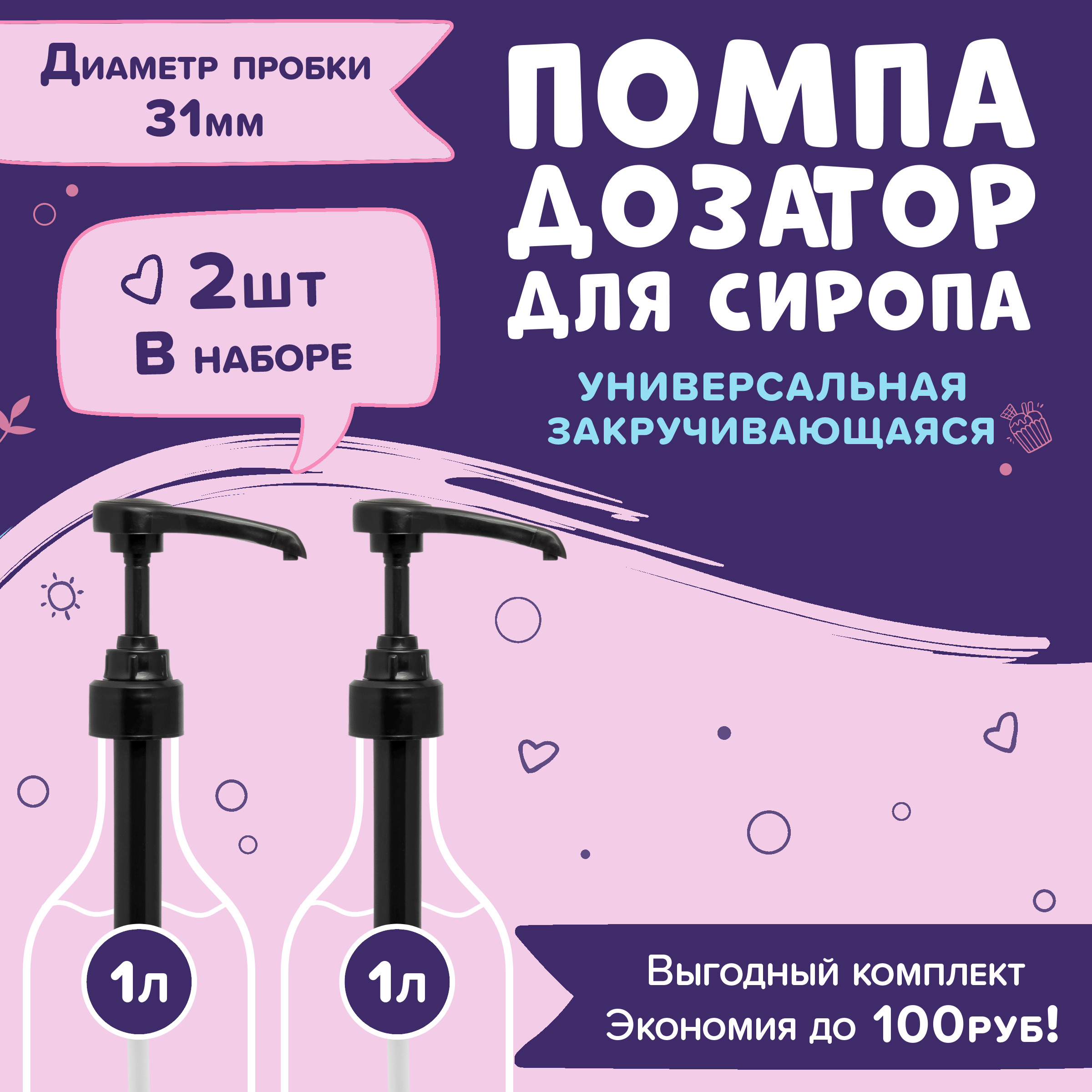 Помпа дозатор для сиропов 1 л Barinoff, RICHEZA, Spoom, Monin, Bonvida и  др. - набор 2 шт. - купить с доставкой по выгодным ценам в  интернет-магазине OZON (675219211)