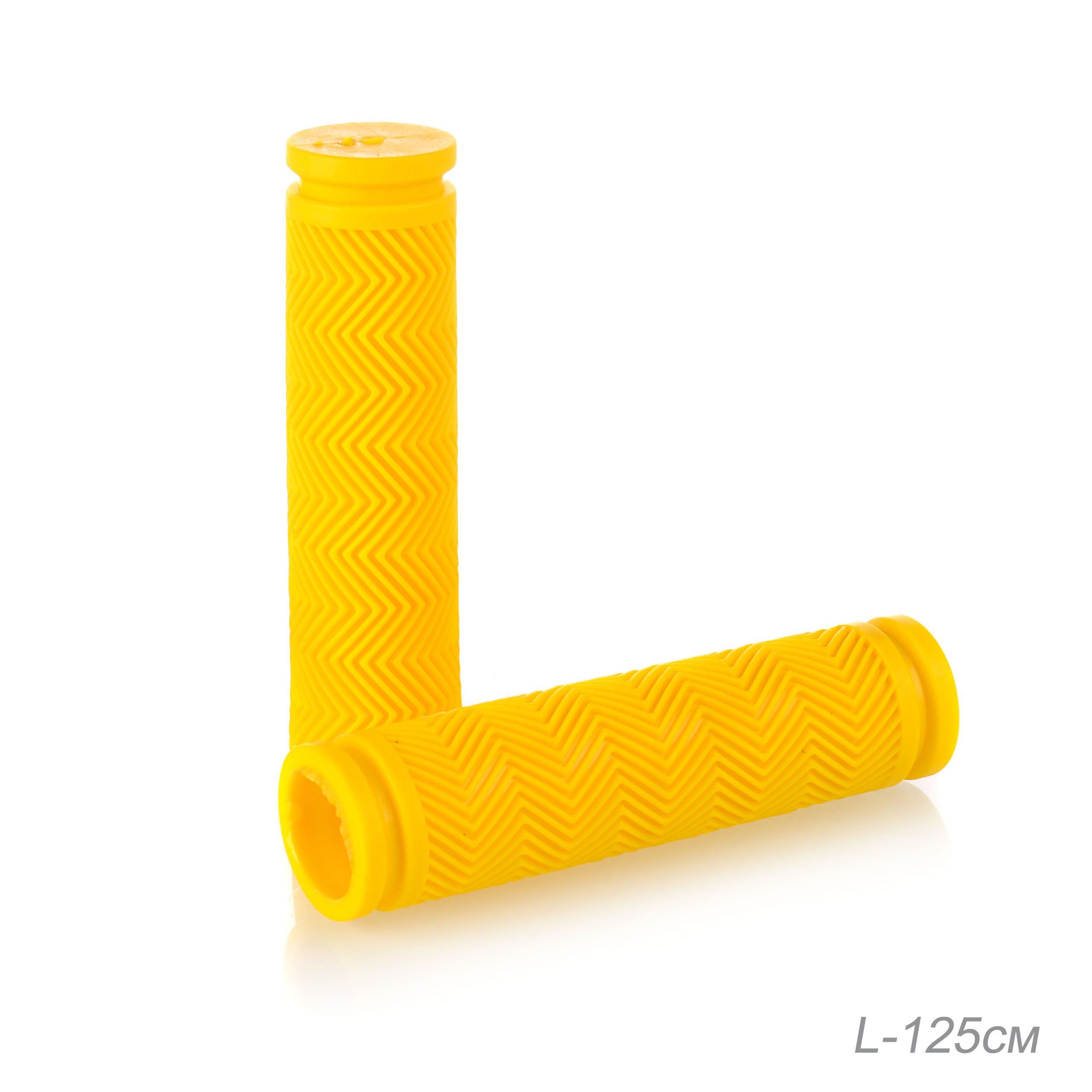 Грипсы для велосипеда COMIRON Grips1 120 мм, рисунок Елочка, полимерный материал, желтые, 2 шт.