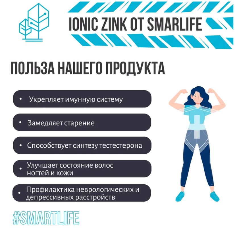 Смартла. Smartlife Ionic Zinc 100 мл. Ионизированный раствор цинка Смартлайф.