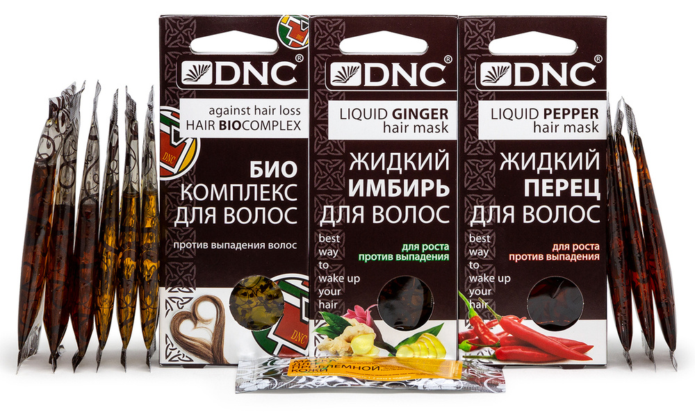 Маска для волос DNC: Биокомплекс против выпадения, Жидкий Имбирь, Жидкий перец + Подарок  #1