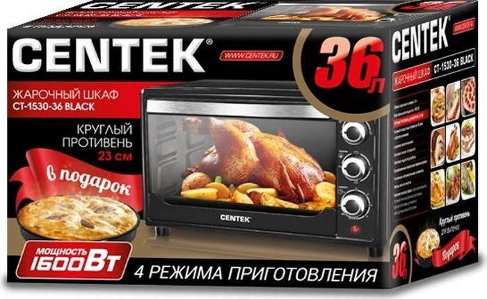 Мини-печь Centek, черный, 36 л купить по низкой цене с доставкой в ...