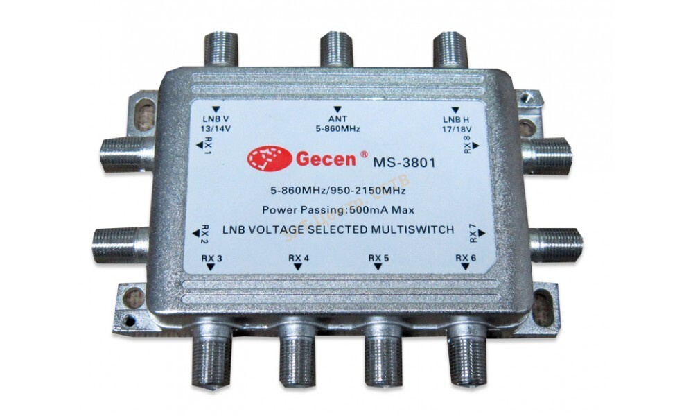 Мультисвитч радиальный Gecen 3x8 MS-3801 (для разводки спутникового тв на 8 устройств)  #1