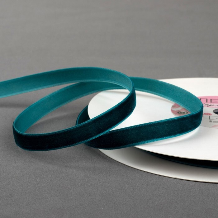Лента бархатная, 10 мм, 18 м , изумрудная №34 - купить с доставкой по ...