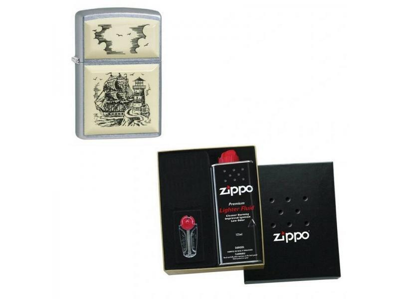 Зажигалка ZIPPO Classic Street Chrome в подарочной упаковке + топливо и кремни  #1