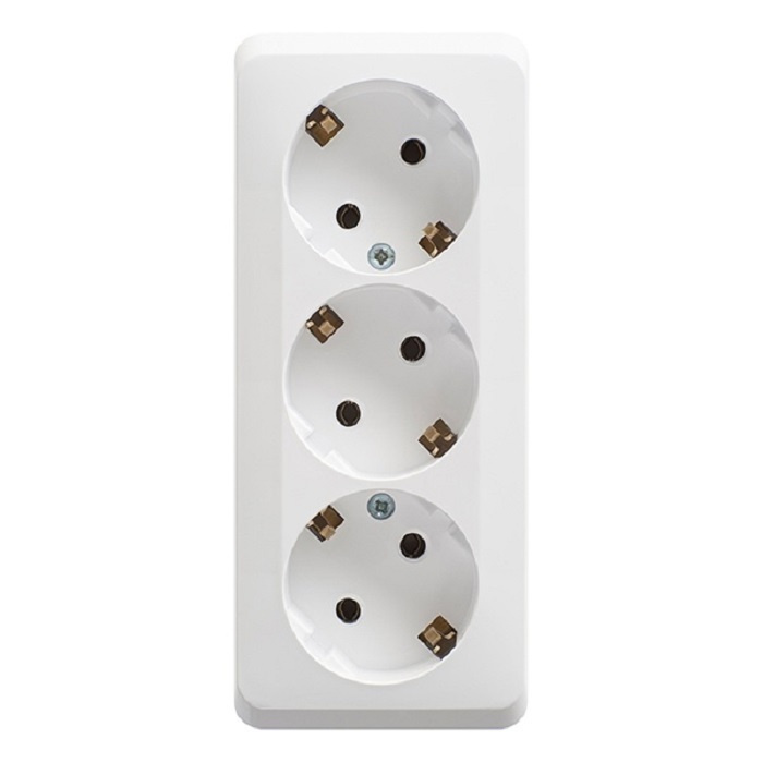 Розетка тройная наружная / накладная с заземлением Schneider Electric ...