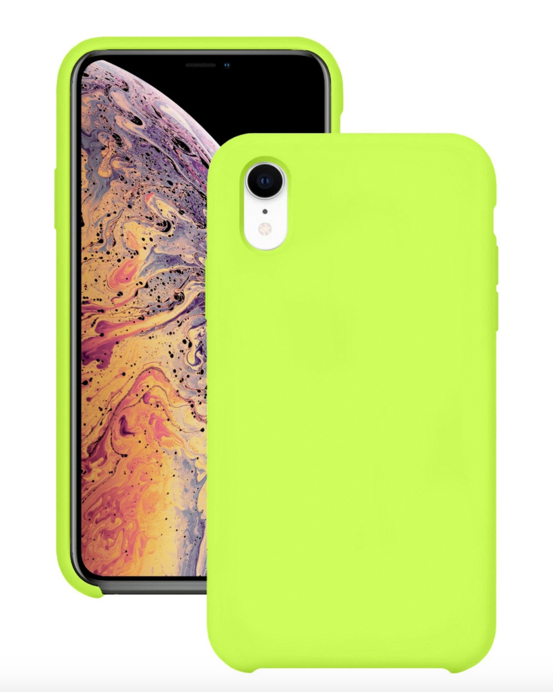 Силиконовый чехол для iPhone XR / Silicone Case DF на Айфон XR с  бархатистым покрытием внутри, Зелено-желтый - купить с доставкой по  выгодным ценам в интернет-магазине OZON (242171131)