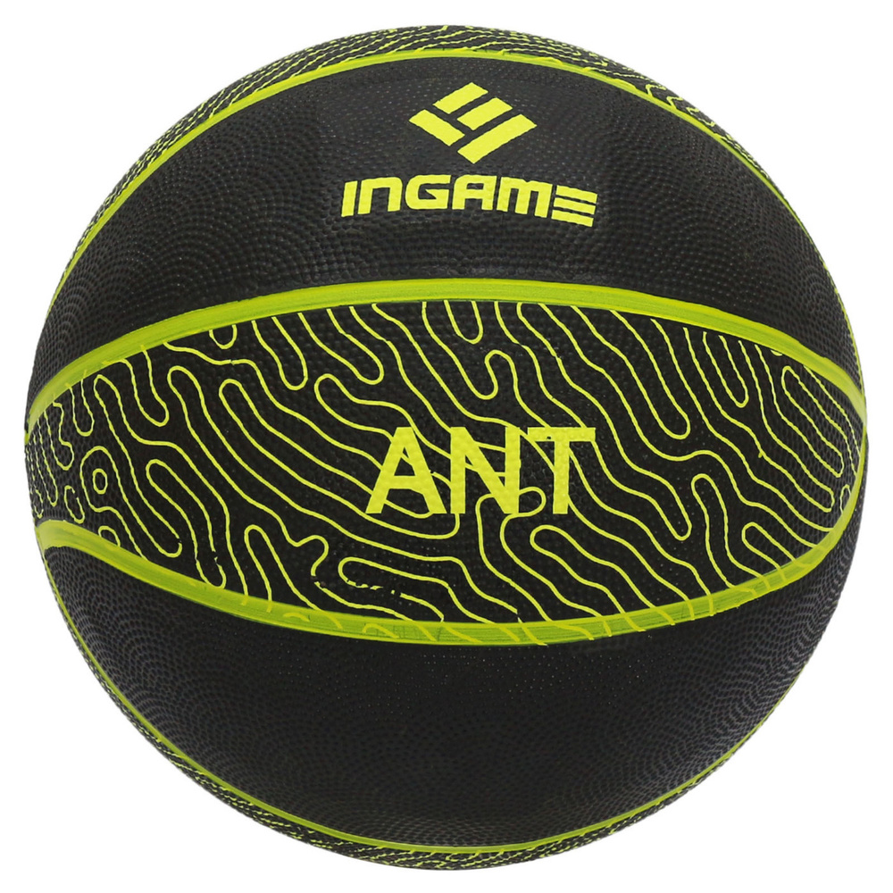 Мяч баскетбольный INGAME Ant, черно-желтый, размер 7, игровой спортивный для баскетбола  #1