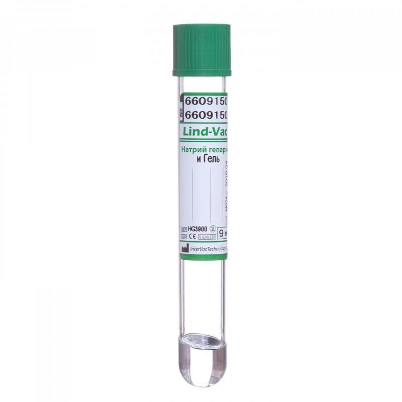 Вакуумная пробирка для взятия крови с натрий гепарином Lind-Vac 1шт ...