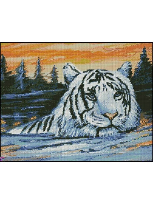 Набор для вышивания крестом PANNA Белый тигр