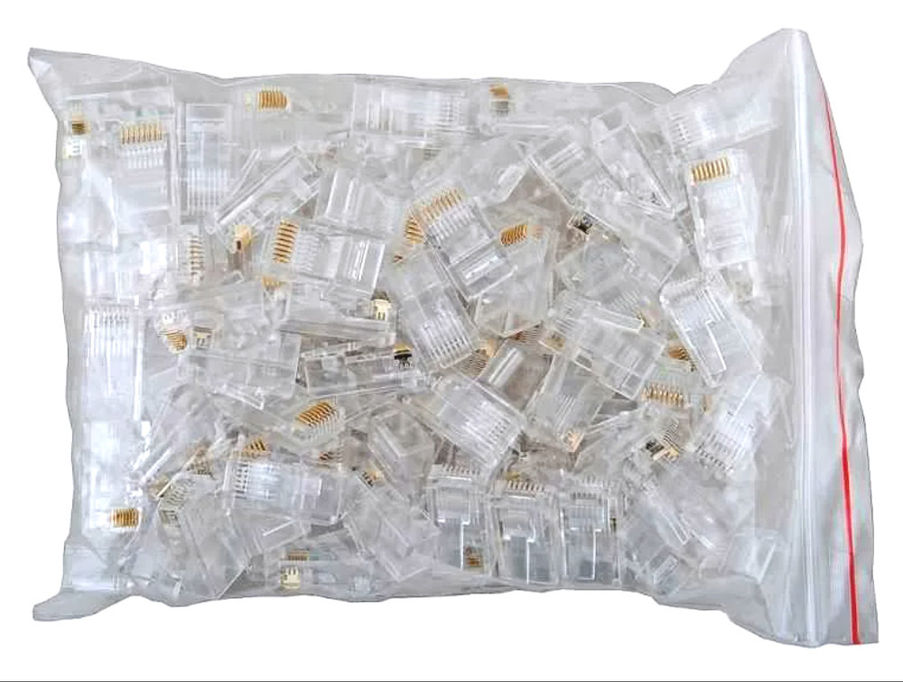 Коннектор rj45 (8p8c) cat. 100шт ( vna2200-1/100 ). ( упаковка 100 шт. Коннекторы 100шт. Коннектор aopen rj-45 (8p8c) cat 5е (100 шт.