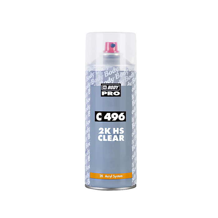 Лак автомобильный 2К акриловый глянцевый 400 мл, аэрозольный / Body 496 HS CLEAR COAT / прозрачный лак, #1