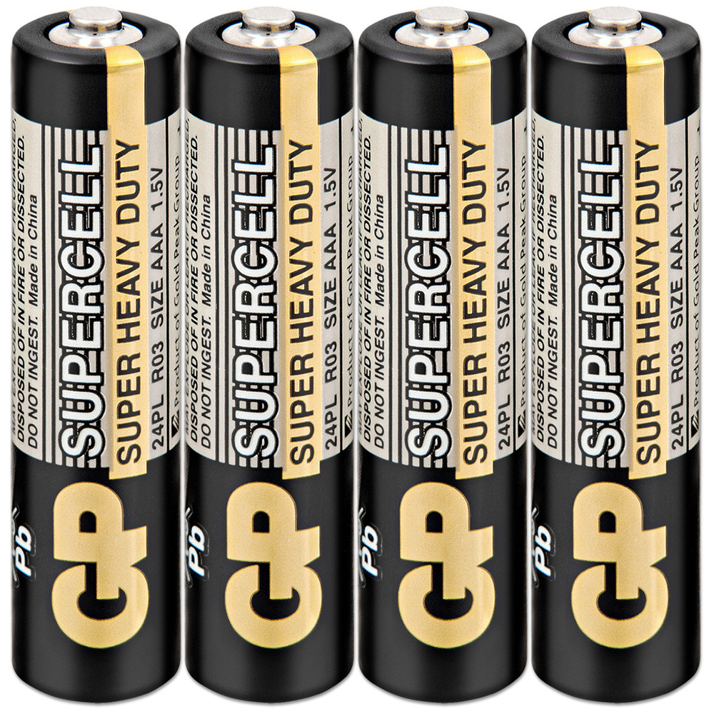 Батарейка солевая AAA R03 1.5V GP SuperCell, 4 шт. - купить с доставкой ...