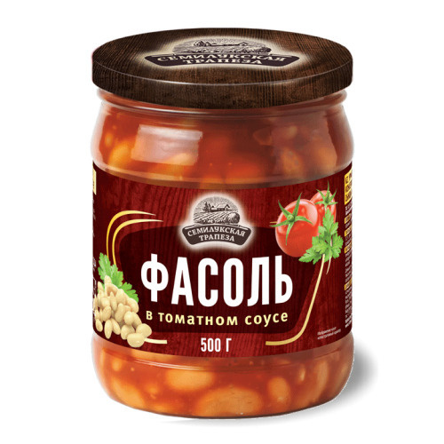 СЕМИЛУКСКАЯ ТРАПЕЗА Фасоль в томатном соусе, 500 гр, 2 шт. #1