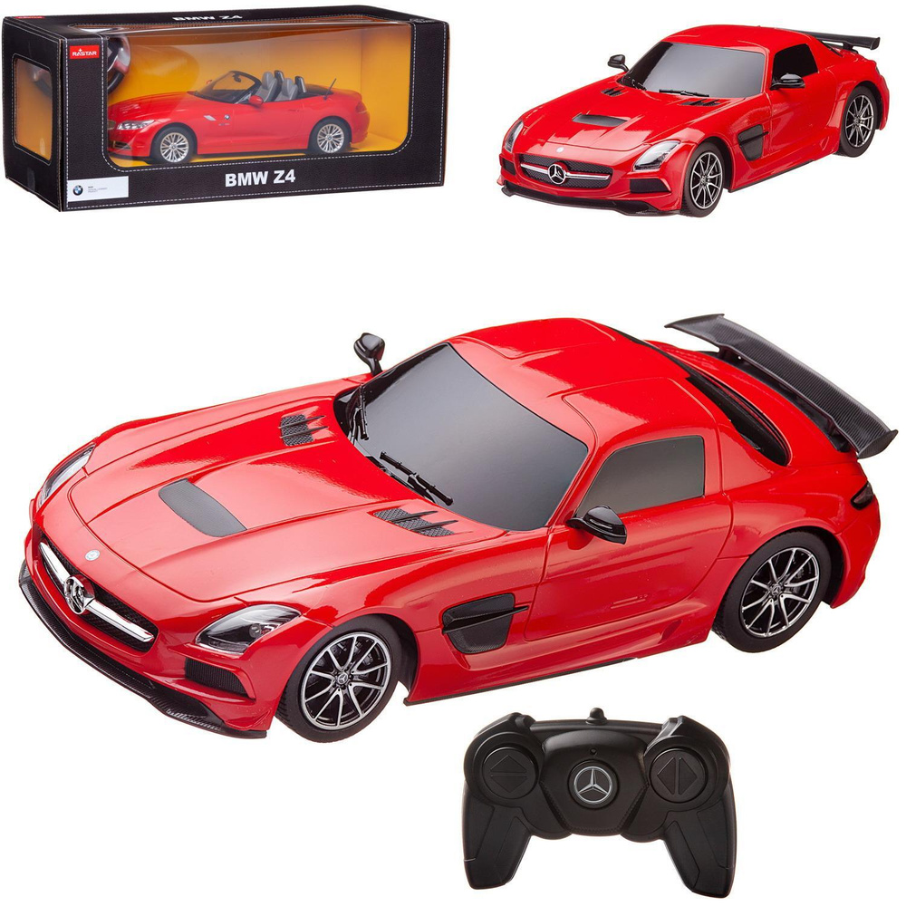 Машина р/у 1:18 Mercedes-Benz SLS AMG Цвет Красный - купить с доставкой по  выгодным ценам в интернет-магазине OZON (523040572)