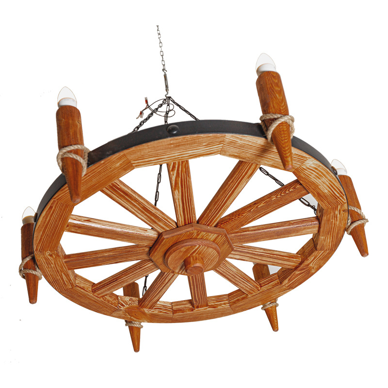 Люстра подвесная, ручной работы из дерева ARTWood - Колесо, диаметр ...