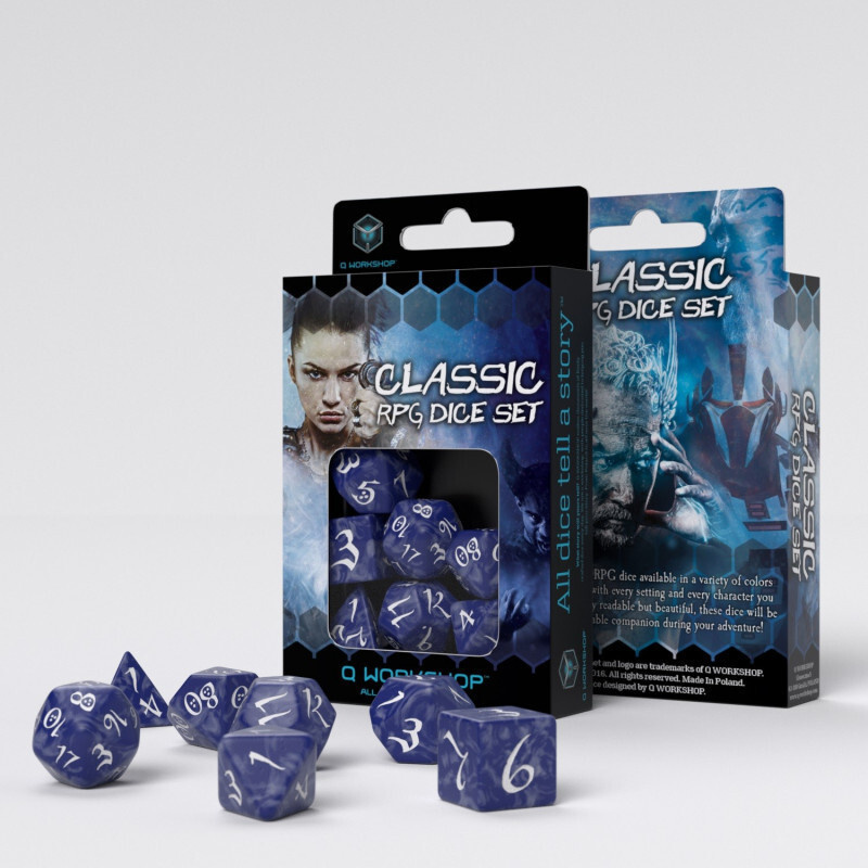 Набор кубиков для настольных ролевых игр - Classic RPG Cobalt & white Dice Set (7)  #1