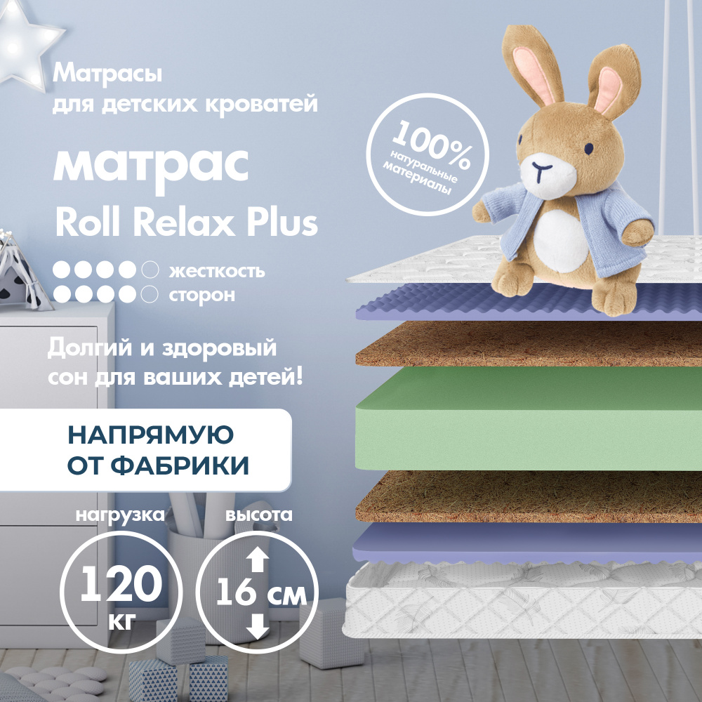 Dreamtec Матрас Roll Relax Plus, Беспружинный, 80х160 см #1