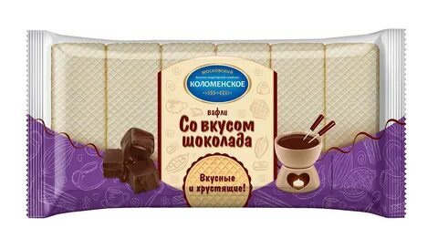 "Коломенское" Вафли со вкусом шоколада 220гр. 6шт. - купить с доставкой ...