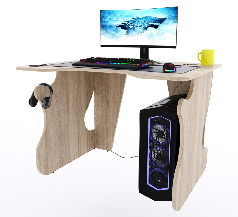 Прямой компьютерный стол "Даги", дуб сонома #1