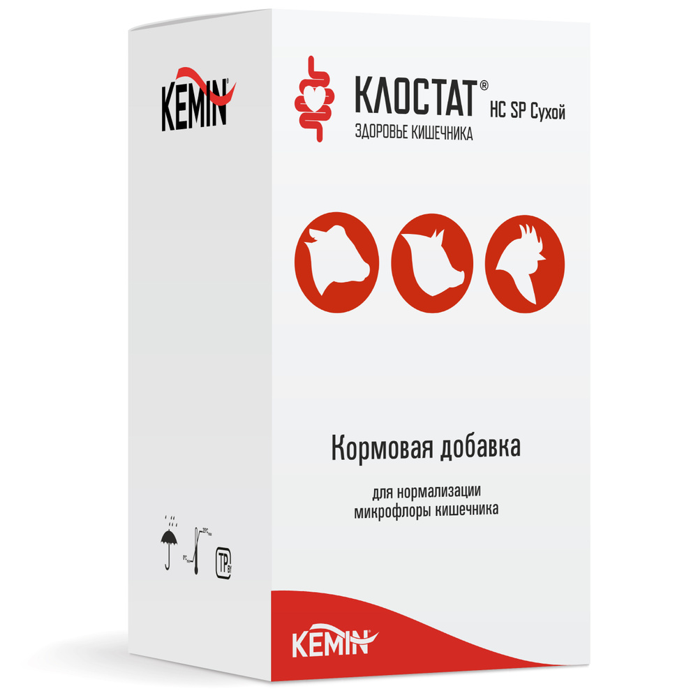 Кормовая добавка (пробиотик) для здоровья кишечника кур несушек, цыплят  бройлеров и др. с.х птицы, и животных - коров, телят, свиней и поросят  КЛОСТАТ HC SP , 100 г, Кемин - купить с