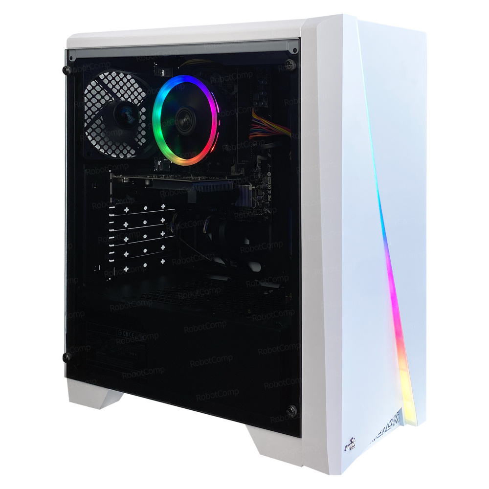 Robotcomp Системный блок Старт White Cylon Plus (Intel Core i3-10100F, RAM 16 ГБ, SSD 480 ГБ, NVIDIA #1