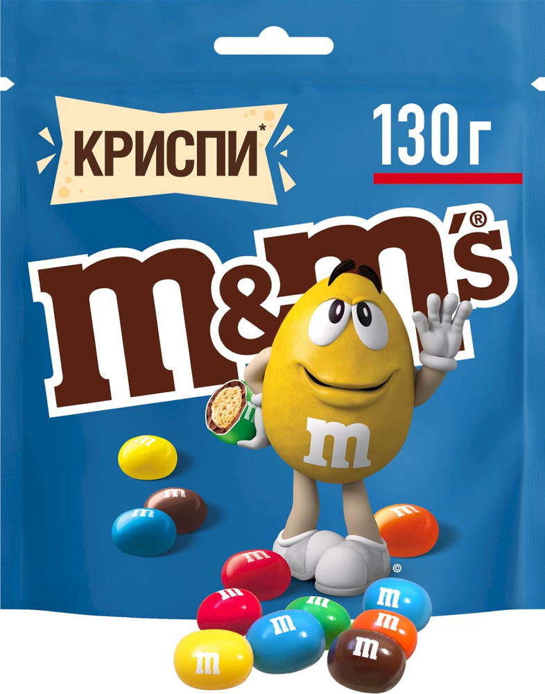 Конфеты шоколадные драже M&M's Криспи, 130 г Хрустящий центр, молочный шоколад  #1