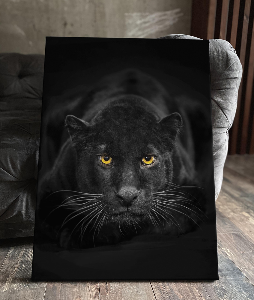 Картина на холсте пантера черный ягуар глаза пантеры чёрная животные  40x60 вертикально интерьерная в комнату на стену в спальню - купить по  низкой цене в интернет-магазине OZON (596595027)