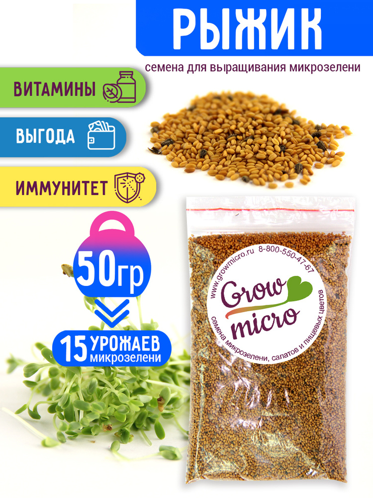 Рыжик семена микрозелени, 50 г - купить с доставкой по выгодным ценам в ...