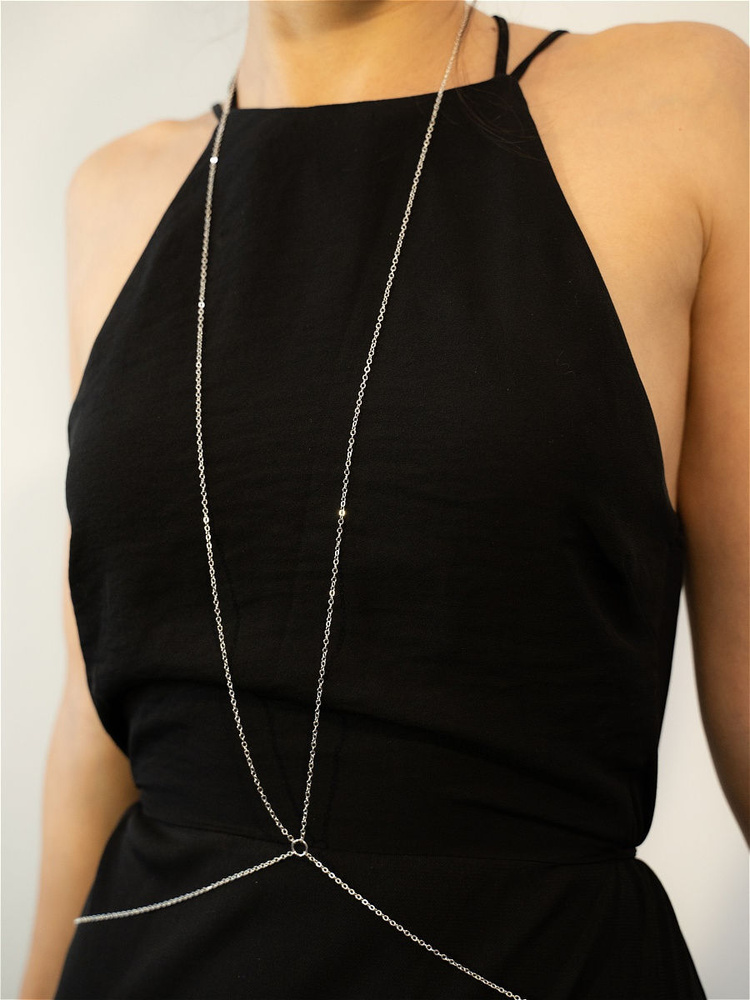 Цепочка на тело женская размер S-M-L. Бодичейн, цепь на тело. Украшение ...